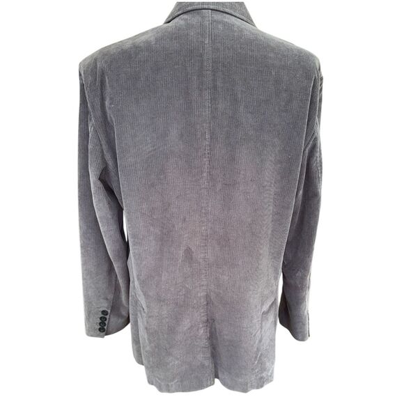 Old Navy Corduroy Blazer 2-Button Gray Sz. XL Plaid Lining - Picture 7 of 12